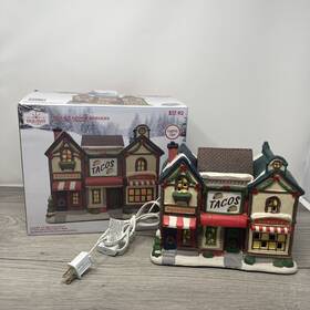Holiday Time 840303500964 New 2023 Vintage Victorian Christmas Village Pizza Tacos And Burgers