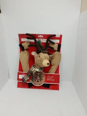 Holiday Time 840743110204 Reind Wreath Accessories Gray Head Legs Christmas Crafts 5 Pc New