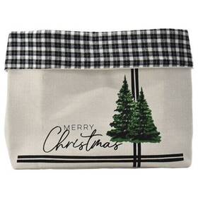 Holiday Time 840743125031 Merry Pine Tree Christmas Skirt Black And White Canvas Storage Display