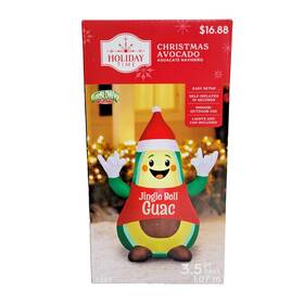 883524 Holiday Time Christmas Avocado Jingle Bell Guac Airblown Inflatable 3.5ft New