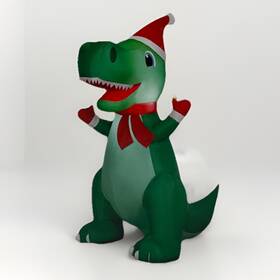 883899 Holiday Time Dinosaur Christmas T-rex Airblown Inflatable 4 Foot Yard Decoration