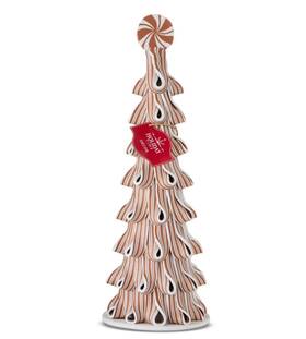 Holiday Time 888733123018 Peppermint Brown Candy Tree 14in Christmas Table Mantel Decoration
