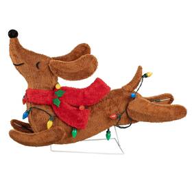 Holiday Time 889526584856 Led Plush Dachshund Christmas Decor 30 Inch Indoor Outdoor Dog 50 Lights
