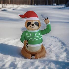 Ch22110-120 Holiday Time 4 Ft Sweater Sloth Christmas Outdoor Airblown Inflatable Brand New