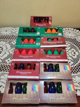 Holiday Time Enchanted Forest 716196904106 11 Boxes Of 4 44 C9 Replacement Light Bulbs Multi Colors Christmas Lights