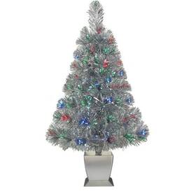 F32xa05g Holiday Time 32 Inch Fiber Optic Silver Grey Christmas Tree. New In Box