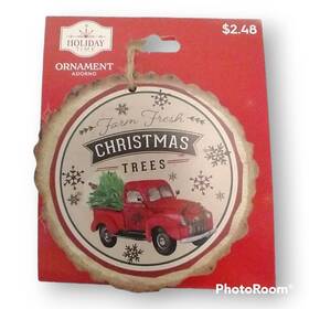Ig163360-i Holiday Time Farmhouse Truck Christmas Tree Ornament