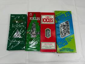 Holiday Time Kaycrest & Unbranded 021995264468 Nib Vtg Lot Of 4 Christmas Tree Tinsel Silver Icicles Made In Usa-nos Xmas