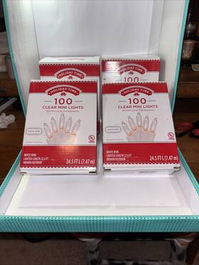 L1100084cu09 Holiday Time Lot Of 4-100 Clear Mini Lights White Wire 24.5 Ft Nib In Or Outdoor Christmas #