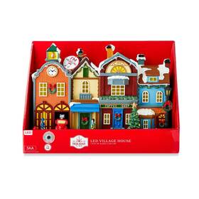 Nm-x23154aa Holiday Time Light-up Led Christmas Village Buildings 12.9 In X 9.25