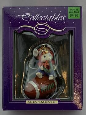 Vvs1232 Holiday Time 1992 Collectables Ornament Mouse Football Tree Decoration Christmas