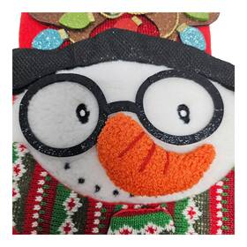 Wm210366b Holiday Time Walmart Snowman Christmas Stocking With Eyeglasses Knit Hat And Scarf 18 Inch Nos