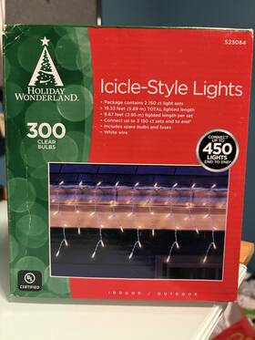 Holiday Wonderland 052088066959 Icicle Christmas Lights