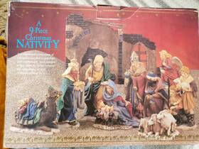 12850980 Holiday Workshop 9 Piece Christmas Nativity Scene Collectors Edition 1996 Iob Vg