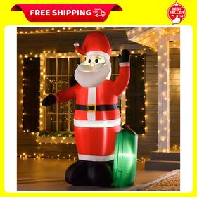 Homcom 313115965967 8ft Christmas Inflatables Outdoor Decorations Santa Claus With Toy Bag B