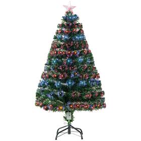 Us02-07820145 Homcom 4ft Tall Fake Tree Multi-colored Pre-light Holiday Christmas Decor Green