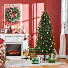 Homcom Us830-184v01gn0141 6ft Artificial Christmas Tree With 583 Realistic Branch Tips Green
