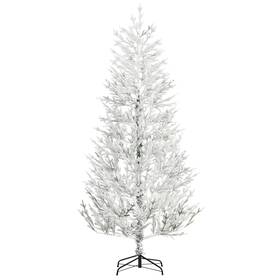 Us830-548v00gn0145 Homcom 7ft Snow Flocked Artificial Christmas Tree With 240 Tip Fir Shape Auto Open