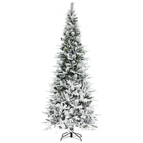 Us830-566v00gn0131 Homcom 9 Unlit Snow Flocked Pine Artificial Christmas Tree With Realistic Branch