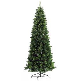 Us830-737v01gn0145 Homcom 7.5ft Skinny Artificial Christmas Tree With Auto Open Pine Needles
