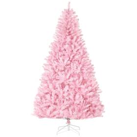 Homcom Us830-738v02pk0145 7ft Pink Wide Christmas Tree With Auto Open Design