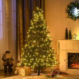 Us830-762v80gn0146 Homcom 6ft Artificial Christmas Tree With Clear Light Wide Shape
