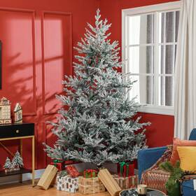 Us830-863v01gn0146 Homcom 7.5ft Artificial Nordic Pine Christmas Tree With Snow Easy Assembly