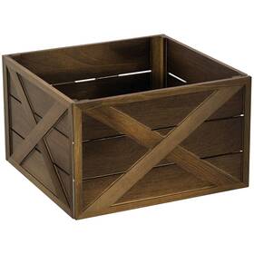 Us830-930v00dr0145 Homcom 24 Inch Wooden Christmas Tree Collar Box Dark Distressed Wood Finish