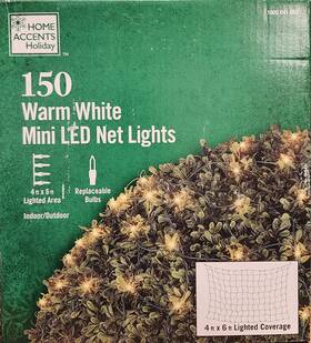 4ftx6 Home Accents 029944573616 Accent Holiday 150 Warm White Mini Led Net Lights Christmas Ft New