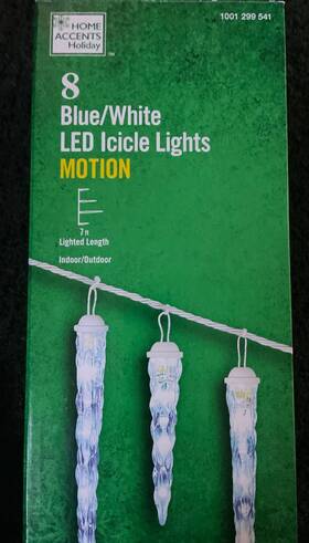 1005356577 Home Accents Lightshow 7 Ft 8 Motion White Blue Led Christmas Icicle Lights