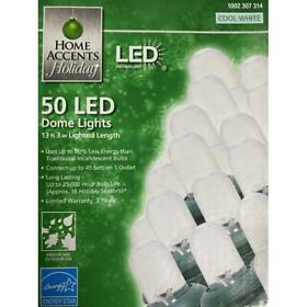 Home Accents Christmas Holiday 50 Led Dome Lights Cool White