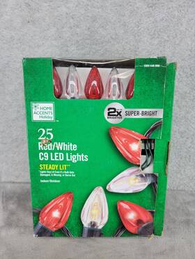 1004446996 Home Accents Holiday 25 Count Red And White C9 Led Christmas Lights