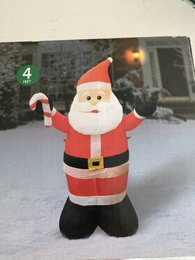 1005356611 Home Accents Holiday Nib 4 Ft High Inflatable Santa 3 Led Lights Indoor/outdoor Christmas Decoration