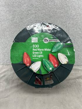1006245025 Home Accents Holiday 100-light Smooth Led C9 Super Bright Red And Green Christmas Lights On Spool