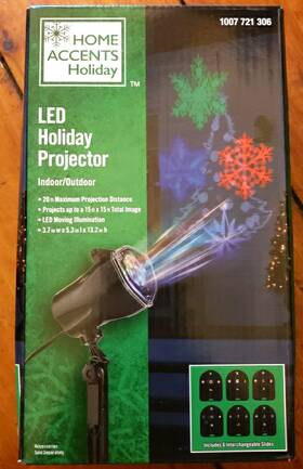 1007721306 Home Accents Holiday New Led Light Projector 6 Interchangeable Slides Christmas