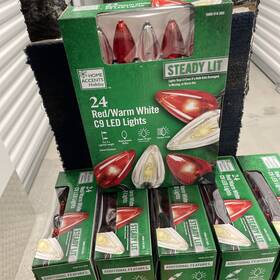 1009514203 Home Accents Holiday Valentine 24 Red White Led C9 Xmas Lights Super Bright Steady Lit