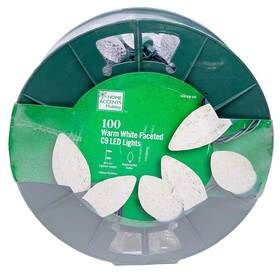 1010936930 Home Accents Holiday 100 Count Led Christmas Lights C9 Warm White Faceted 65ft