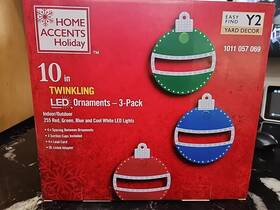 1011057069 Home Accents Holiday Ornaments Twinkling Lights Led Indoor Outdoor Waterproof Christmas Decor 3-pack