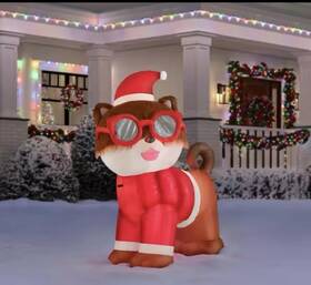 1009 Home Accents Holiday 191245115526 Christmas 6ft Led Pomeranian Indoor/outdoor Inflatable Nob
