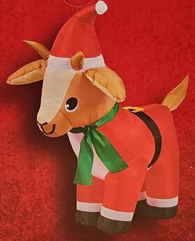 Home Accents Holiday 191245146674 4 Ft Led Lighted Airblown Christmas Goat Santa Suit