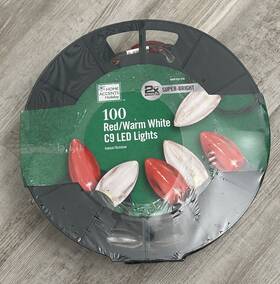21rt21421rwwcm Home Accents Holiday 100 Ct Smooth Led C9 Super Bright Red Warm White Christmas Lights