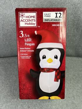 23gm82415 Home Accents Holiday Christmas 3.5 Ft. Led Penguin Inflatable Seasonal Joy