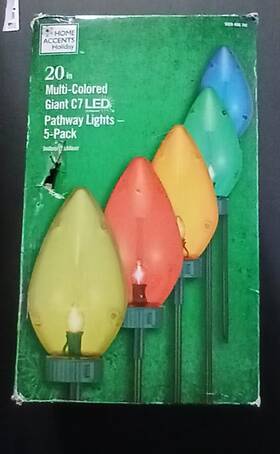 23rt4471915 Home Accents Holiday Giant C7 Led Pathway Lights 5 Pack Multi Colored Christmas