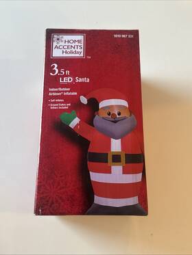 24gm84325 Home Accents Holiday 3.5 Ft. Led Waving Santa Christmas Airblown Inflatable