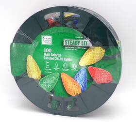 24rt1652415m Home Accents Holiday 100 C9 Led Christmas Lights Multi Color Steady Lit Indoor Outdoor Faceted