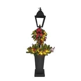 Home Accents Holiday 445002428453 5 Ft. Spruce Lantern Potted Christmas Tree