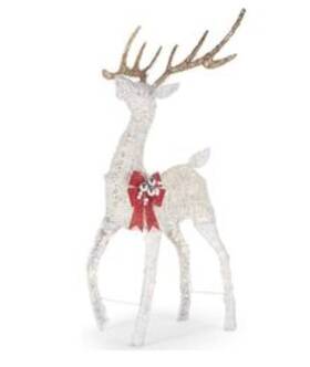 Home Accents Holiday 445053358365 4.5 Ft. Polar Wishes Led Deer With Bow Yard Decoration Christmas