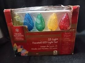 614-560 Home Accents Holiday Faceted Led Multi Color Christmas 25 Light Set R1