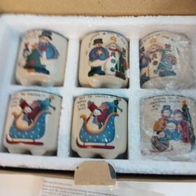 Home Accents Holiday 803355244576 6 Tea Light Candle Crock Set Christmas As Is 1 Burned And Duplicates