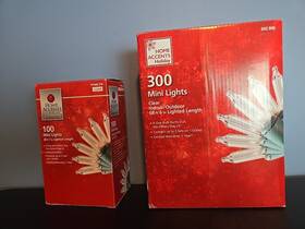 842806 Home Accents Holiday Christmas 300 And 100 Count Mini Lights Clear